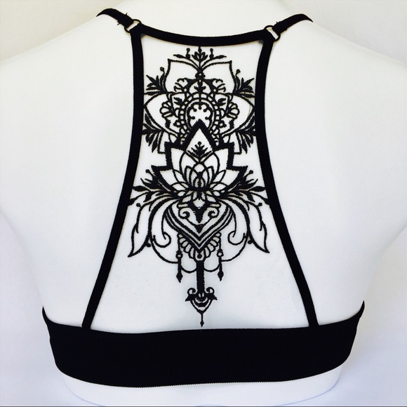 Other - RESTOCKED 🔥 Sheer Mesh Floral Racerback Bralette